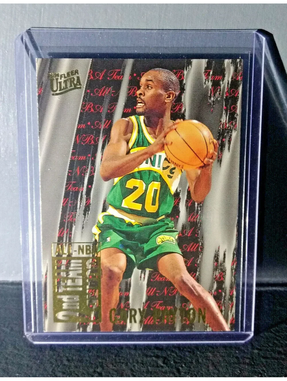1995-96 Gary Payton Fleer Ultra All-NBA Team #9 Basketball Card